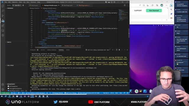 Uno Platform Live Coding: VS Code Mobile Debugging!