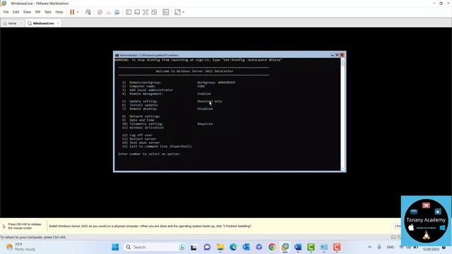 010 Windows server 2022 - Windows Server core Installation