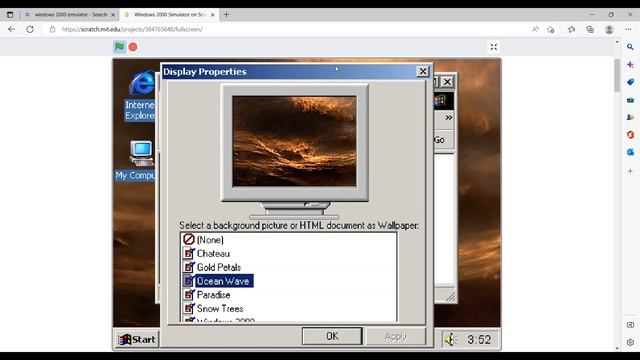 Windows 2000 (link for emulator in description)