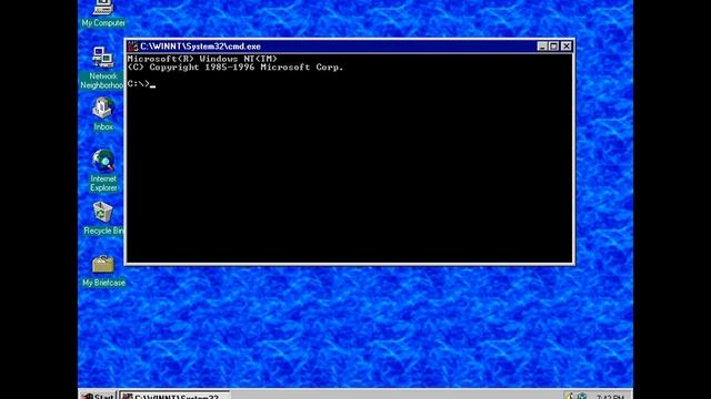 Destroying Windows NT 4.0 with CMD