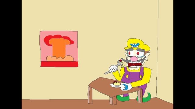 Wario Dies in the bombing of Hiroshima while eating  spicy curry