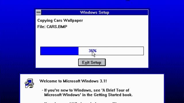 Installing Windows 3.1 with 1x CD-ROM speed