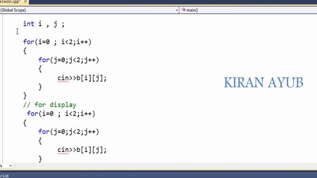 How To Create  And Sum Two D Array in C++