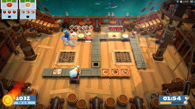 AYCE | Story 1 1-3 1st World Record Score:2412 Overcooked All You Can Eat 2 Players 4 Stars