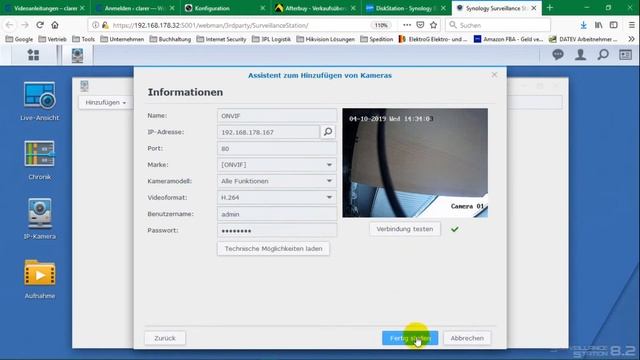 Anleitung Anbindung an NAS (Synology Surveillance Station)