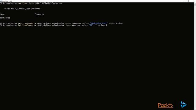 PowerShell Core Recipes: Creating Registry Keys and Values | packtpub.com