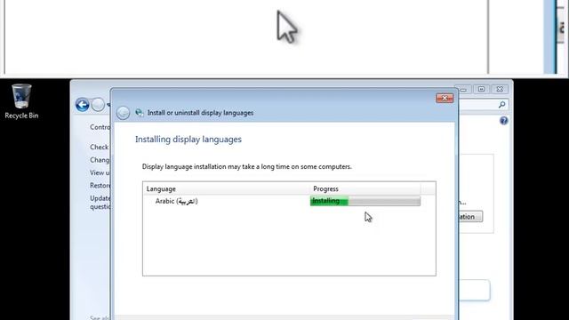 how to change windows 7 display language to arabic