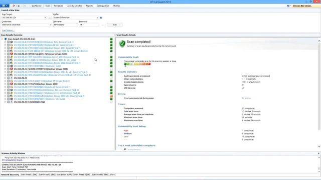 Scan your network for XP machines using GFI LanGuard