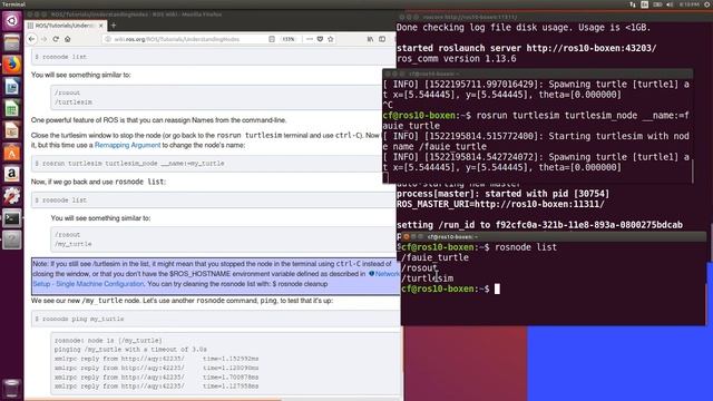 ROS Tutorials Live - Tutorials - Filesystem, Package, Nodes, Topics