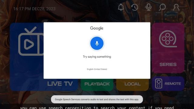 How to use speech recognition search content in NBPlayer IPTV