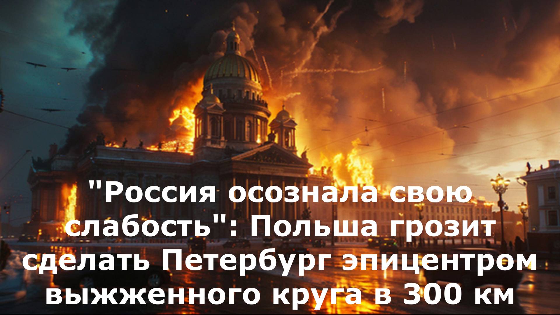 "Россия осознала свою слабость": Польша грозит сделать Петербург эпицентром выжженного круга в 300 к