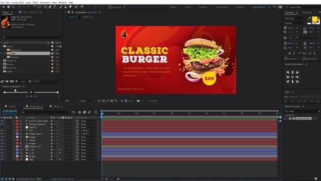 Fast Food Slideshow in After Effects - After Effects Tutorials - No Plugins