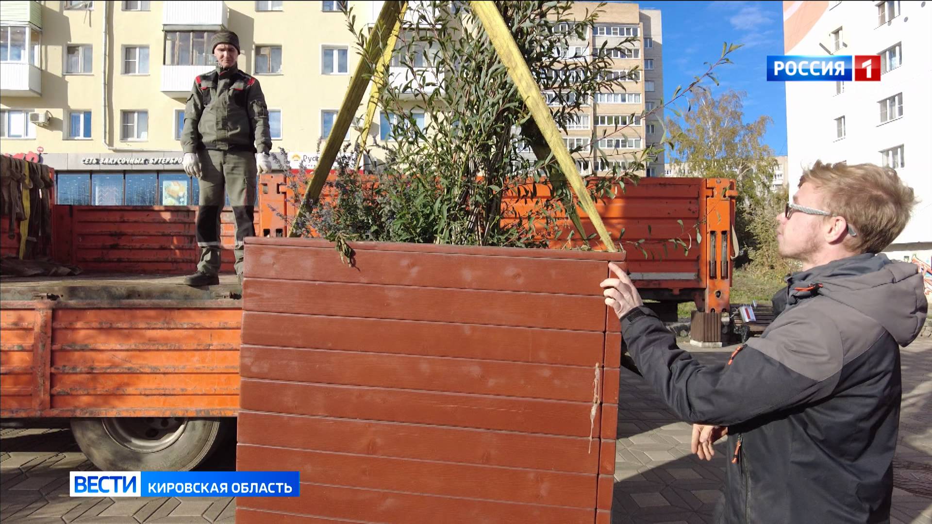 На зиму с улиц Кирова убирают контейнерное озеленение