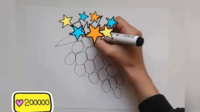 bolalar uchun uzum rasmini chizish/Draw a picture of grapes for children/виноградный ящик/