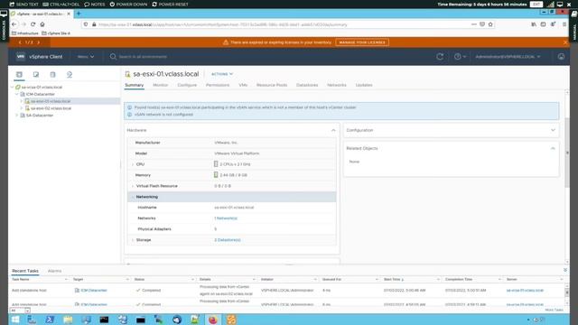 Creating & managing the vcenter server inventory | Adding esxi host to vsphere vcenter