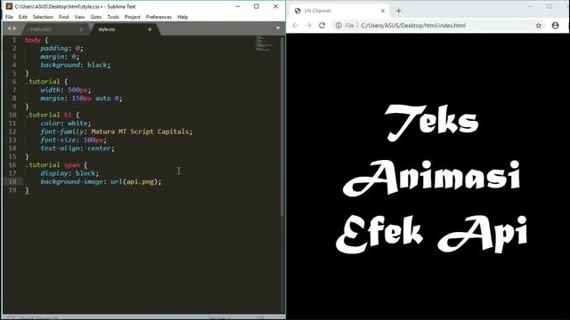 Animasi Teks Efek Api HTML | CSS