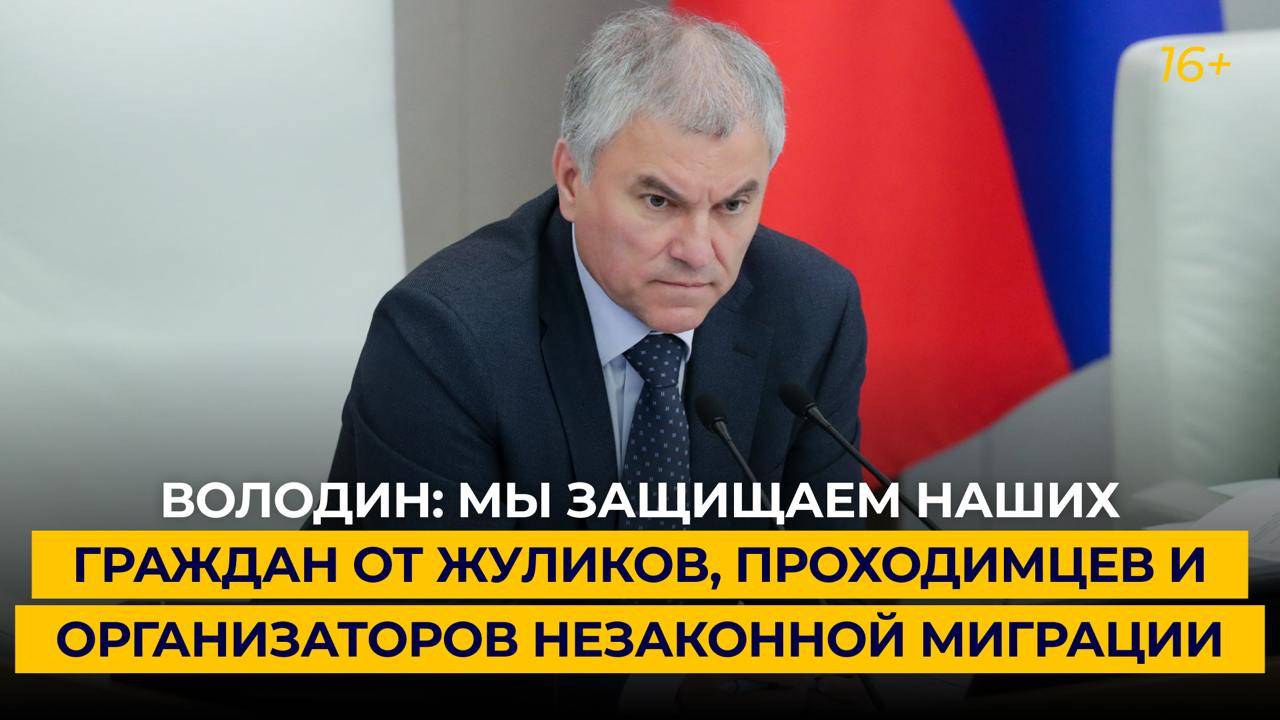 Володин: мы защищаем наших граждан от жуликов, проходимцев и организаторов незаконной миграции