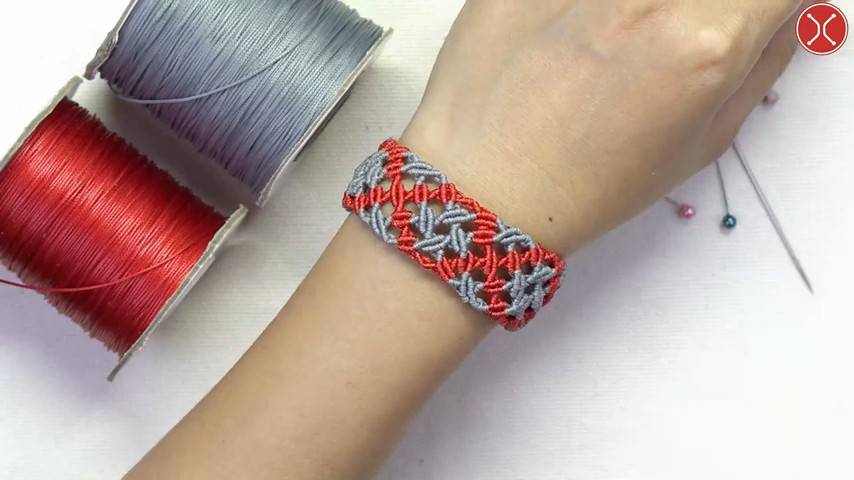 Macrame bracelet tutorial： The Floral - Elegant macrame pattern - Thắt dây vòng tay họa tiết