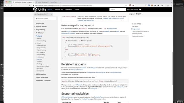 37 -Reading ARRaycast Sample Code