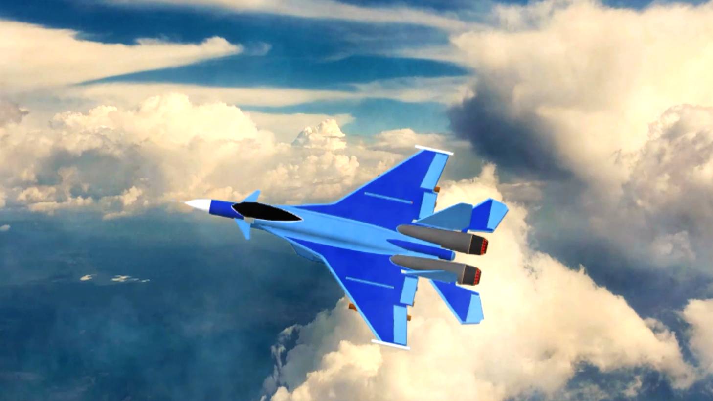 3D-модель истребителя в действии