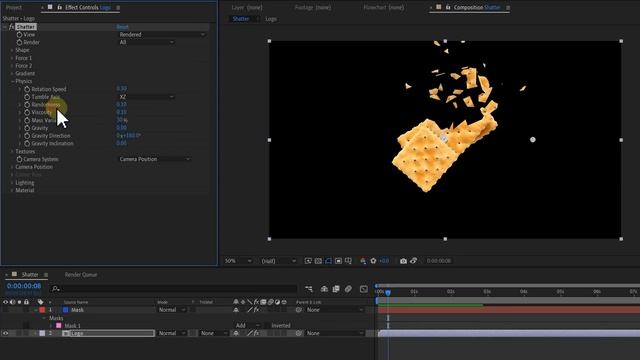 After Effects эффект крушения