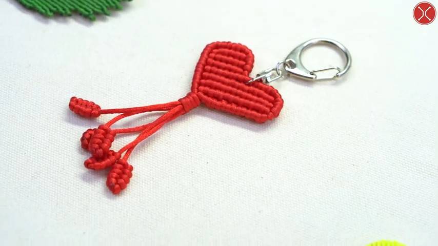 Macrame keychain ｜ Macrame Heart 💖 Keychain Tutorial ｜ Valentine's day gift 💕