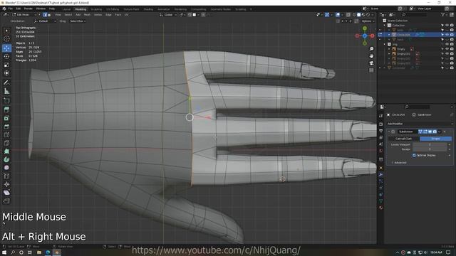 Blender 3.0： Anime Girl Character Hand Modeling   (Вьетнамский)