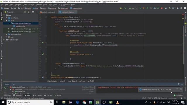 Simple Alarm Application in Android Studio 3.3.0 |Source Code Available|Android Development Tutoria