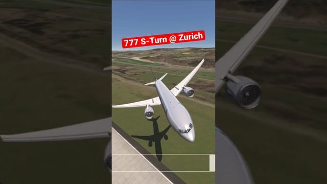 American Boeing 777 s-turn low over Zurich • Aerofly FS 2023