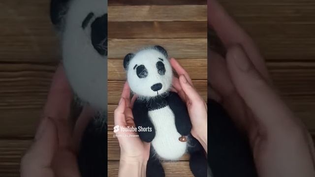 Мастер-класс по вязанию панды спицами. Игрушка мк. Panda toy knitting pattern.