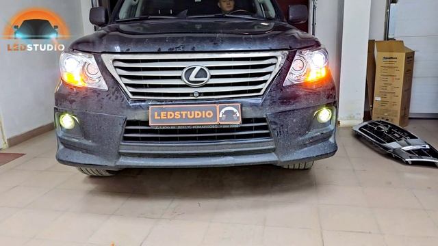 Lexus LX 570 тюнинг оптика. Светодиодные фары и птф. Модернизация оптики.