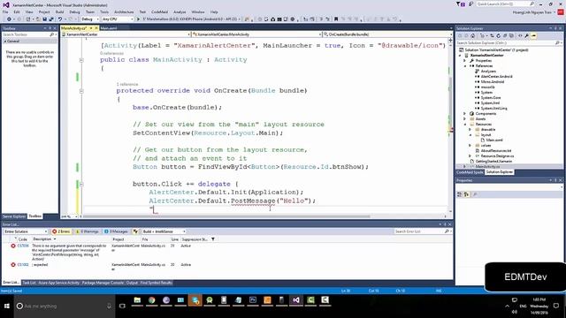 Xamarin Android Tutorial - iOS style Alert Center