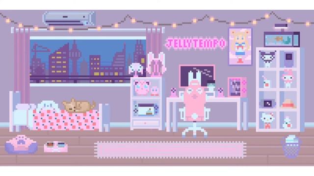 Relaxing Lofi Pixel Art Bedroom Gif