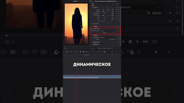 Приближение/отдаление кадра | Dynamic zoom. #обучение #видеомонтаж #editing #tutorial