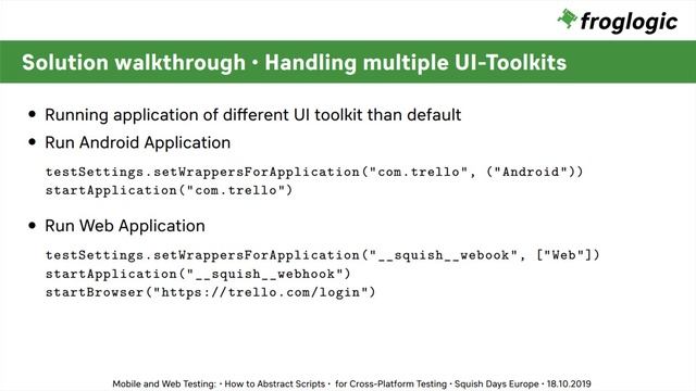 How to Abstract Scripts for Cross-Platform Testing | Squish Days 2019 | Squish GUI Tester