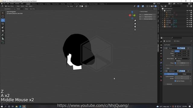 Blender 3.0： Anime Girl Hair Modeling  [Вьетнамский]