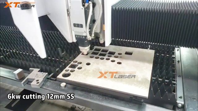 XTLASER 6KW laser cutting machine cut 12MM SS