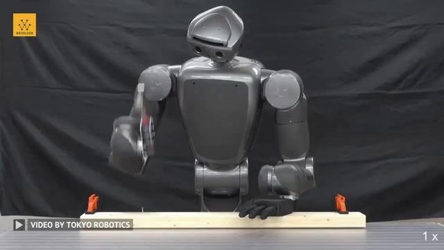 Демонстрация подвижности робота от компании Tokyo Robotics на примере операции забивания гвоздя.