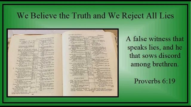 Week of Trinity 15 - Sunday - "We Believe the Truth and We Reject All Lies" - Proverbs 6:19