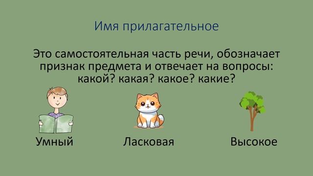 Части речи в русском языке. Самостоятельные части речи.