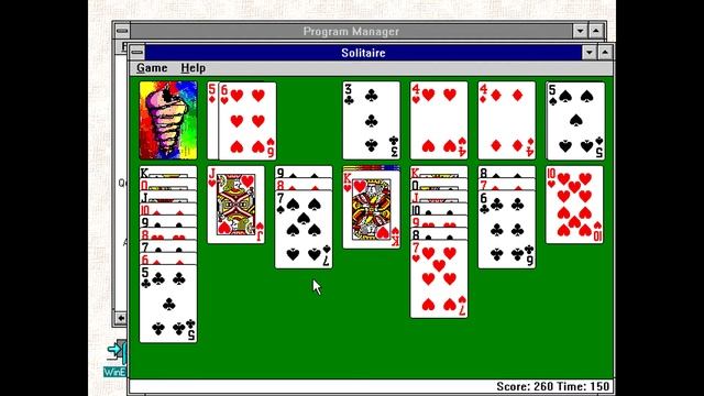 Solitaire Windows 3.11 Longplay 1993 Microsoft Corporation