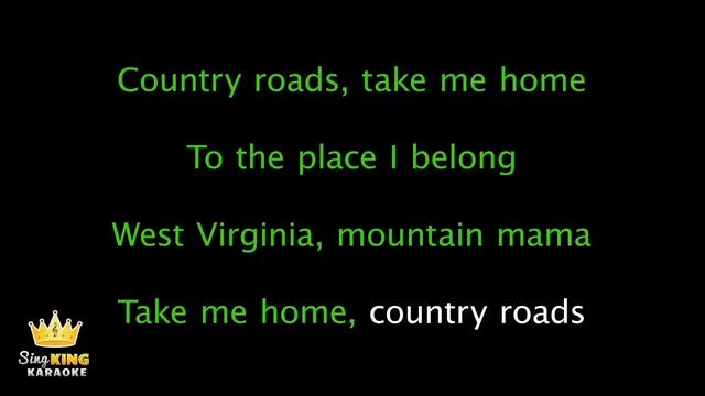 John Denver - Take Me Home, Country Roads (karaoke version)