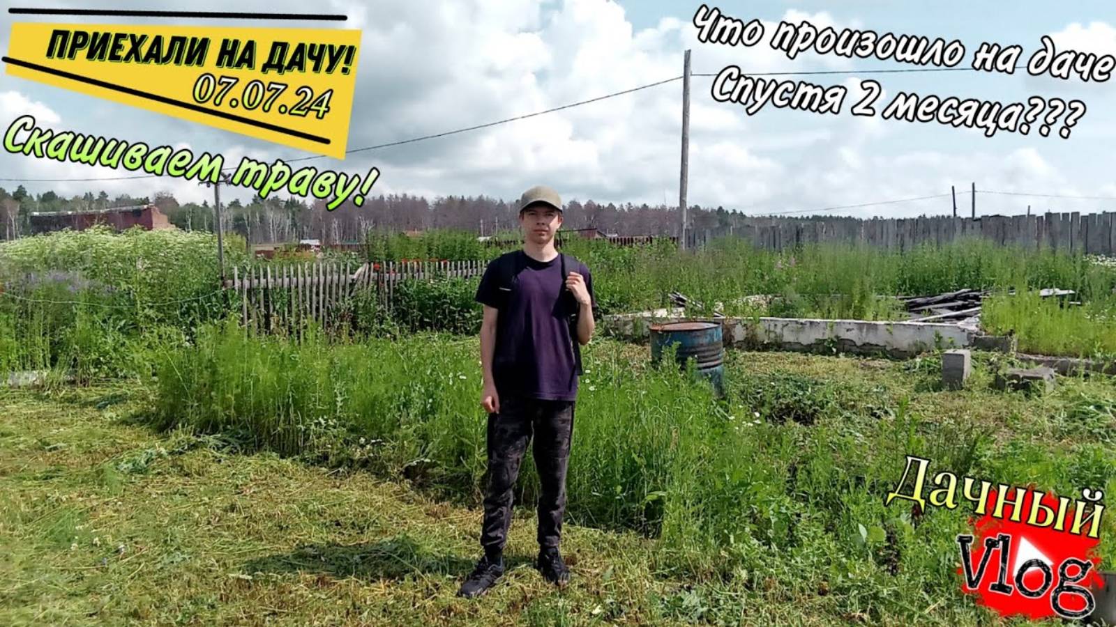 Приехали на Дачу! Скашиваем траву!