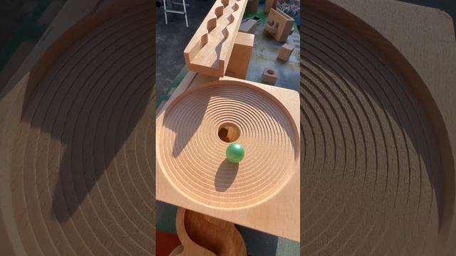 3-hole wooden + 5-hole wooden wave healing ASMR#marblerun