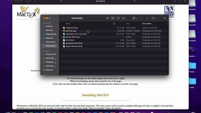 How to download and install TexStudio and MacTex on MacBook.