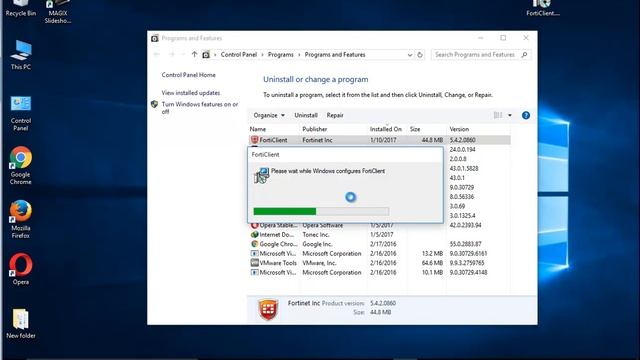 How to Uninstall FortiClient 5.4 on Windows 10?