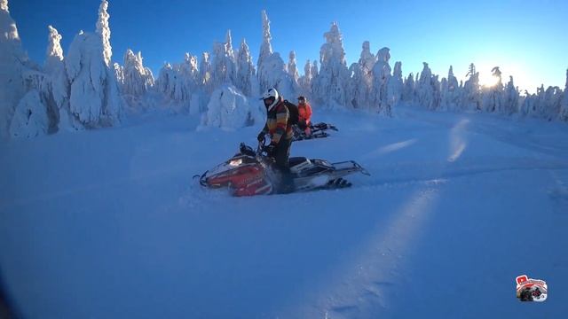 Кваркуш на горных снегоходах, Молмыс 19.12.20. Взрываем пухляк.