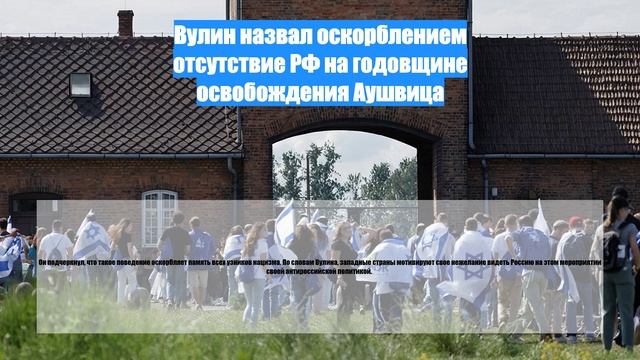 Вулин назвал оскорблением отсутствие РФ на годовщине освобождения Аушвица