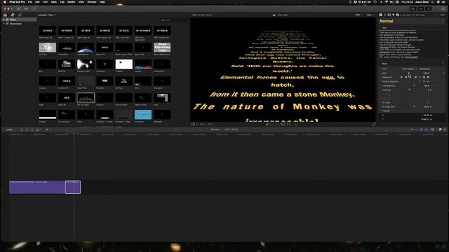 Star Wars Style Title Scroll - Final Cut Pro Tutorial