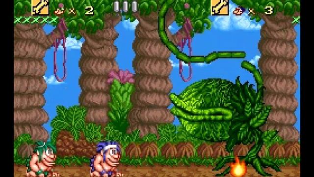 Joe & Mac Co-op (SNES) [1] - Prehistoric Shinobis